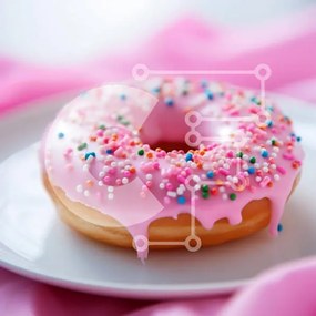 Σετ των 2 Intra Συλλεκτικό Ξύλινο Παζλ Plywood  4mm - Νόστιμο ροζ παγωμένο ντόνατ με ψεκασμούς Σε Ξύλινο Κουτί - Διαστάσεις: 10x10 cm – 25 κομμάτια