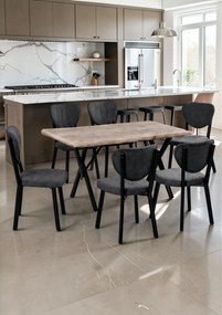 Stewehome Σετ Τραπεζαρίας με Καρέκλες δρυς/ανθρακί 120x80x75 cm