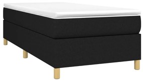 vidaXL Κρεβάτι Boxspring με Στρώμα Μαύρο 100 x 200 εκ. Υφασμάτινο