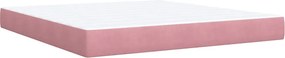 vidaXL Κρεβάτι Boxspring με Στρώμα Ροζ 180x200 εκ. Βελούδινο