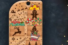 Σετ των 3 Intra απο ξύλο plywood 3mm-4mm πάχος Χριστουγεννιάτικα στολίδια Δίασταση 8x8 cm INTRAFABR-83471006