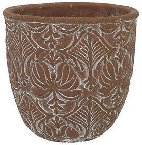 Κασπώ Φλοράλ 06-00-00265 Φ18x16cm Brown Marhome Κεραμικό