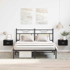 vidaXL Τοίχου Κομοδίνα 2 τεμ Μαύρη Δρυς 35x35x20 εκ