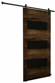 Συρόμενες πόρτες Dover 159, 33 kg, Μαύρο, Σκούρα φλαμουριά, Πλαστικοποιημένη μοριοσανίδα, Καφέ, Αλουμίνιο | Epipla1.gr