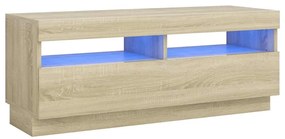 vidaXL Έπιπλο Τηλεόρασης με Φωτισμό LED Sonoma Δρυς 100 x 35 x 40 εκ.