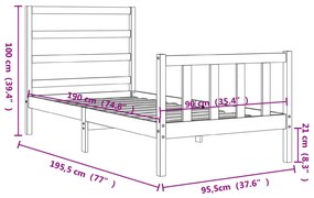 ΠΛΑΙΣΙΟ ΚΡΕΒΑΤΙΟΥ ΜΕ ΚΕΦΑΛΑΡΙ ΜΑΥΡΟ 90X190 ΕΚ. ΜΑΣΙΦ ΞΥΛΟ 3191875