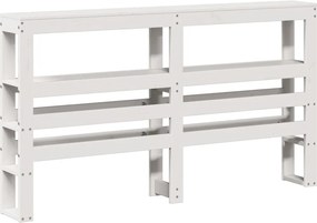 vidaXL Πλαίσιο Κρεβατιού Κεφαλάρι Λευκό 150x200εκ Μασίφ Πεύκο