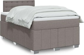 vidaXL Κρεβάτι Boxspring με Στρώμα Taupe 120x200 εκ. Υφασμάτινο