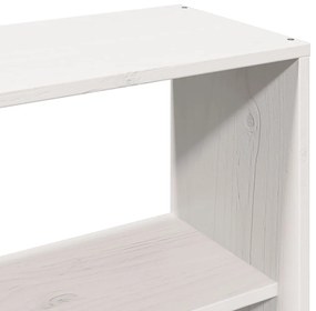 Κρεβάτι Βιβλιοθήκη Χωρίς Στρώμα 150x200 εκ Μασίφ Ξύλο Πεύκου - Λευκό