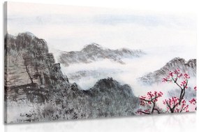 Εικόνα παραδοσιακή κινέζικη ζωγραφική τοπίων - 90x60