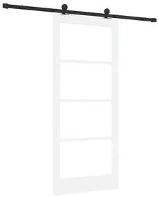 vidaXL Συρόμενη Πόρτα Λευκό 86 x 198.5 cm Ξύλο και μέταλλο