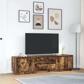 Έπιπλο Τηλεόρασης με LED Καπνιστή Δρυς 193,5x41x50 εκ. - Καφέ