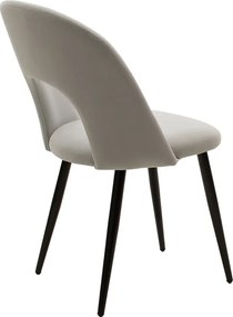 Καρέκλα Jonah pakoworld μεταλλική μαύρη βελουτέ γκρι