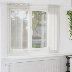 vidaXL Κουρτίνες με κουρτίνες 2 pcs Κρεμ Πολυεστέρας