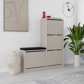 Παπουτσοθήκη Dude Megapap χρώμα sandstone 104,8x26x118,5εκ.