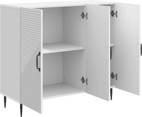 vidaXL Πλαϊνό γραφείο Γυαλιστερό Λευκό 89 x 34,5 x 80 εκ