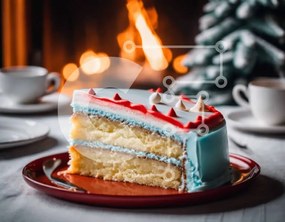 Σετ των 2 Intra Συλλεκτικό Ξύλινο Παζλ Plywood  4mm - Φέτα κέικ αμερικανικής σημαίας με καφέ ή τσάι Σε Ξύλινο Κουτί - Διαστάσεις: 10x10 cm – 25 κομμάτια