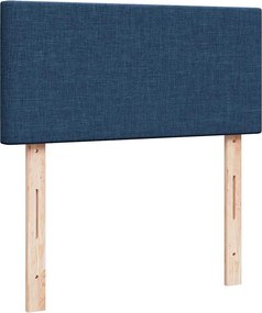 vidaXL Κρεβάτι Boxspring με Στρώμα Μπλε 90x190 εκ.Υφασμάτινο