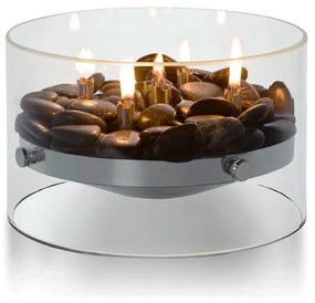 Διακοσμητικό Τζάκι Fire 123118 22,7x15cm Clear-Silver Philippi Ατσάλι,Γυαλί