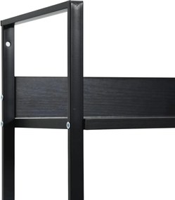 vidaXL Ραφιέρα 3 Επιπέδων Μαύρη 60x27,6x90,5 εκ. Επεξεργασμένο Ξύλο