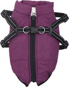 vidaXL παλτό σκύλου με ιμάντα αδιάβροχο αντανακλαστικό μοβ L40