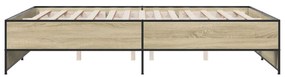 vidaXL Πλαίσιο Κρεβατιού Sonoma Δρυς 160x200 εκ. Επεξ. Ξύλο &amp; Μέταλλο