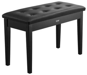 VEVOR Duet Piano Keyboard Bench Storage Padded Seat Wooden Vanity Bookcase Stool