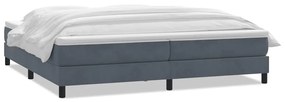 Κρεβάτι Boxspring με Στρώμα Σκούρο Γκρι 180x210 εκ. Βελούδινο - Γκρι