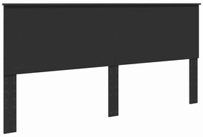 vidaXL Κεφαλάρι με κεφαλάρι Μαύρη Οξυά 200 cm Επεξεργασμένο ξύλο