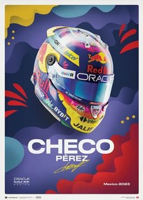 Εκτύπωση τέχνης Oracle Red Bull Racing - Sergio Pérez - Helmet - Mexican Grand Prix - 2023, Automobilist