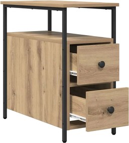 vidaXL Κομοδίνο artisan δρυς 30 x 60 x 60 εκ. Επεξεργασμένο ξύλο