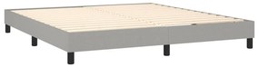 vidaXL Κρεβάτι Boxspring με Στρώμα Ανοιχτό Γκρι 180x200 εκ. Υφασμάτινο