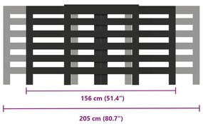 Κάλυμμα Καλοριφέρ Μαύρο 205x21,5x83,5εκ. από Επεξεργασμένο Ξύλο - Μαύρο