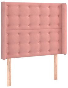 vidaXL Κεφαλάρι με Πτερύγια Ροζ 93x16x118/128 εκ. Βελούδινο