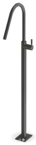 Eurorama Flush Black Brushed Επιδαπέδια Μπαταρία Νιπτήρος με περιστρεφόμενο ρουξούνι
