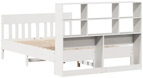 Σκελετός Κρεβ. Χωρίς Στρώμα Λευκό 140x190 εκ Μασίφ Πεύκο - Λευκό