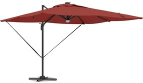 vidaXL Ρώμη Ομπρέλα Κόκκινο 286 x 285 x 270 εκ Αλουμίνιο, Πολυεστέρας