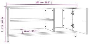 Έπιπλο Τηλεόρασης Καφέ Δρυς 100x40x45 εκ. Επεξεργασμένο Ξύλο - Καφέ