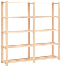 vidaXL Ραφιέρα 5 Επιπέδων 500 κ. 170 x 38 x 170 εκ. Μασίφ Ξύλο Πεύκου