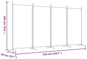 ΔΙΑΧΩΡΙΣΤΙΚΟ ΔΩΜΑΤΙΟΥ ΜΕ 4 ΠΑΝΕΛ ΜΑΥΡΟ 346X180 ΕΚ. ΑΠΟ ΎΦΑΣΜΑ 350265