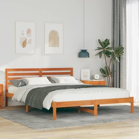 vidaXL Σκελετός Κρεβατιού Καφέ κεριού 160 x 220 cm Μασίφ ξύλο πεύκου
