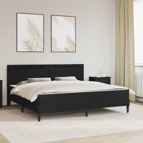 vidaXL Σκελετός κρεβατιού με στρώμα Μαύρο 180 x 200 cm Τεχνητό Δέρμα