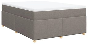 Κρεβάτι Boxspring με Στρώμα Taupe 160x200 εκ. Υφασμάτινο - Μπεζ-Γκρι