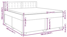 Κρεβάτι Boxspring με Στρώμα Taupe 180x200 εκ. Υφασμάτινο - Μπεζ-Γκρι