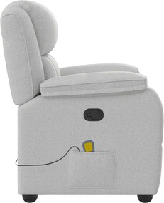 vidaXL καρέκλα ανάκλισης μασάζ Cloud Grey Fabric