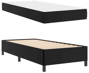 vidaXL Σκελετός κρεβατιού με στρώμα Μαύρο 90 x 200 cm Τεχνητό δέρμα