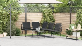 vidaXL Γωνιακός Καναπές Μαύρος 231x173x78 εκ. Πολυ Ρατάν