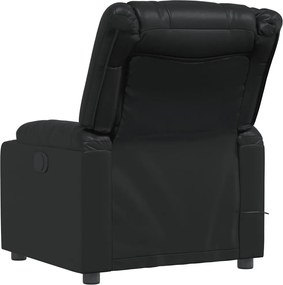 vidaXL Πολυθρόνα Μασάζ Ανακλινόμενη Μαύρη από Συνθετικό Δέρμα