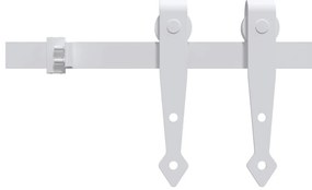 vidaXL Μηχανισμός Συρόμενης Πόρτας Μίνι Λευκή 183 εκ. Ανθρακοχάλυβας