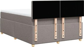 vidaXL Κρεβάτι Boxspring με Στρώμα Taupe 140x190 εκ. Υφασμάτινο